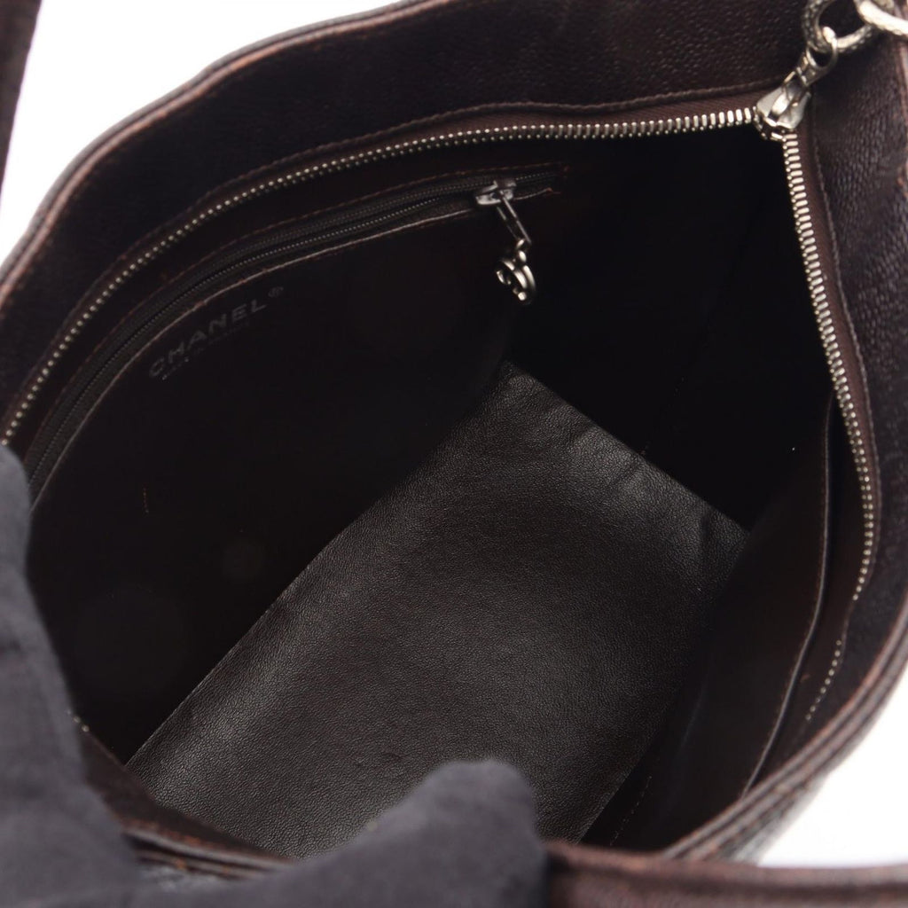 Chanel Tote Reissue Dark Brown Caviar Leather — view 3