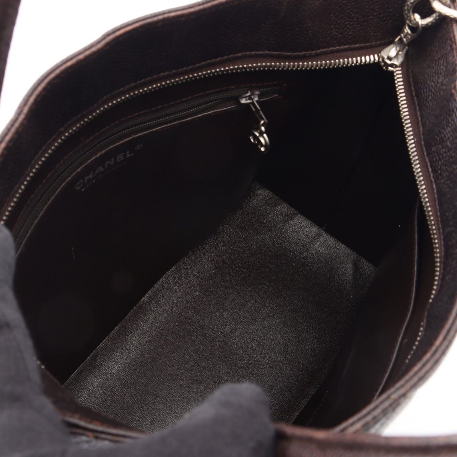 Chanel Tote Reissue Dark Brown Caviar Leather — view 3