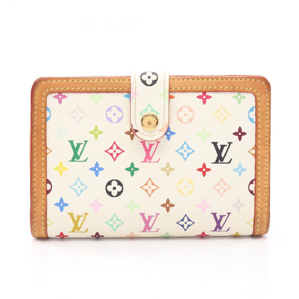 Louis Vuitton Bifold Wallet Porte Monet Biet Viennois Blanc Leather