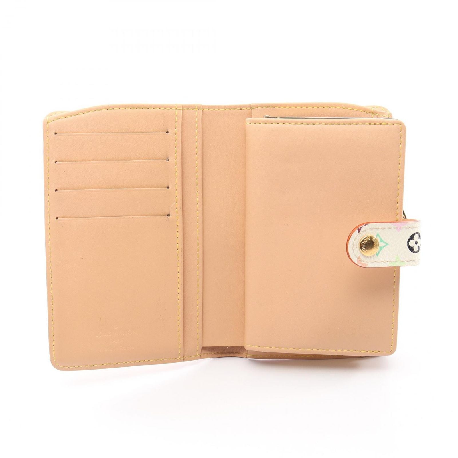 Louis Vuitton Bifold Wallet Porte Monet Biet Viennois Blanc Leather — view 3