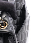Chanel Shoulder Bag Mini Quilted Black Lambskin Chain — view 6