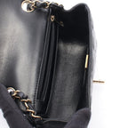 Chanel Shoulder Bag Mini Quilted Black Lambskin Chain — view 3