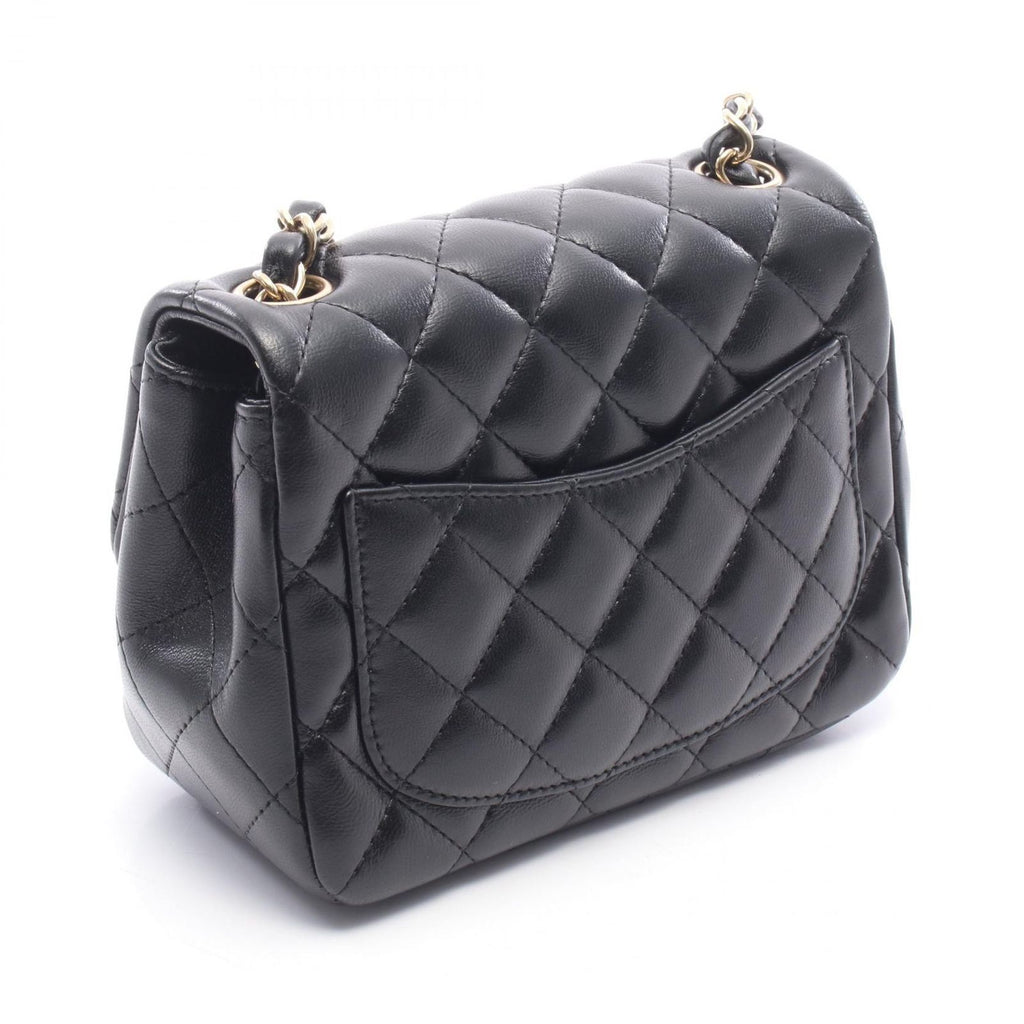 Chanel Shoulder Bag Mini Quilted Black Lambskin Chain — view 2