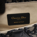 Dior Saddle Bag Mini Oblique 2-Way Navy Canvas Leather — view 4