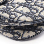 Dior Saddle Bag Mini Oblique 2-Way Navy Canvas Leather — view 6