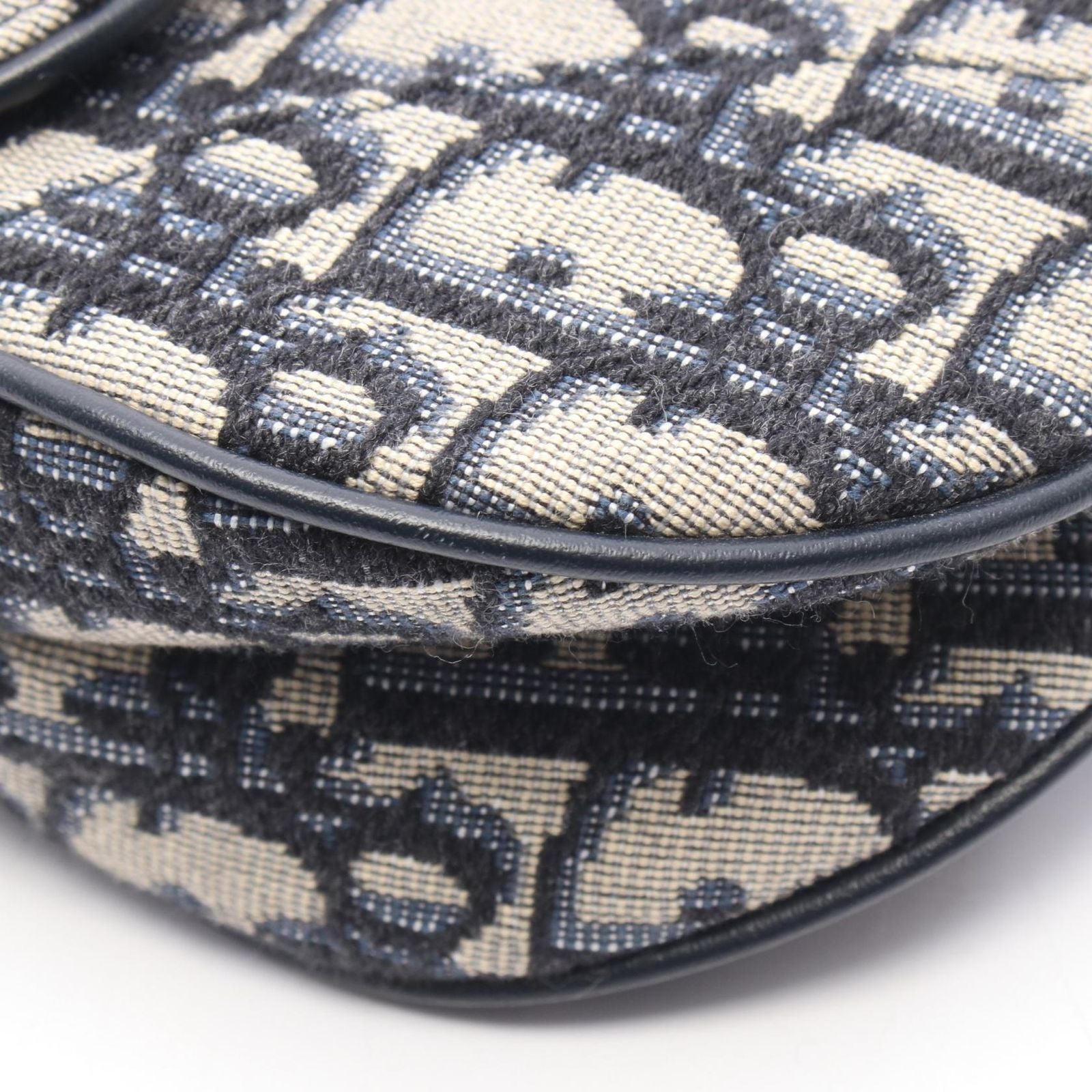 Dior Saddle Bag Mini Oblique 2-Way Navy Canvas Leather — view 6