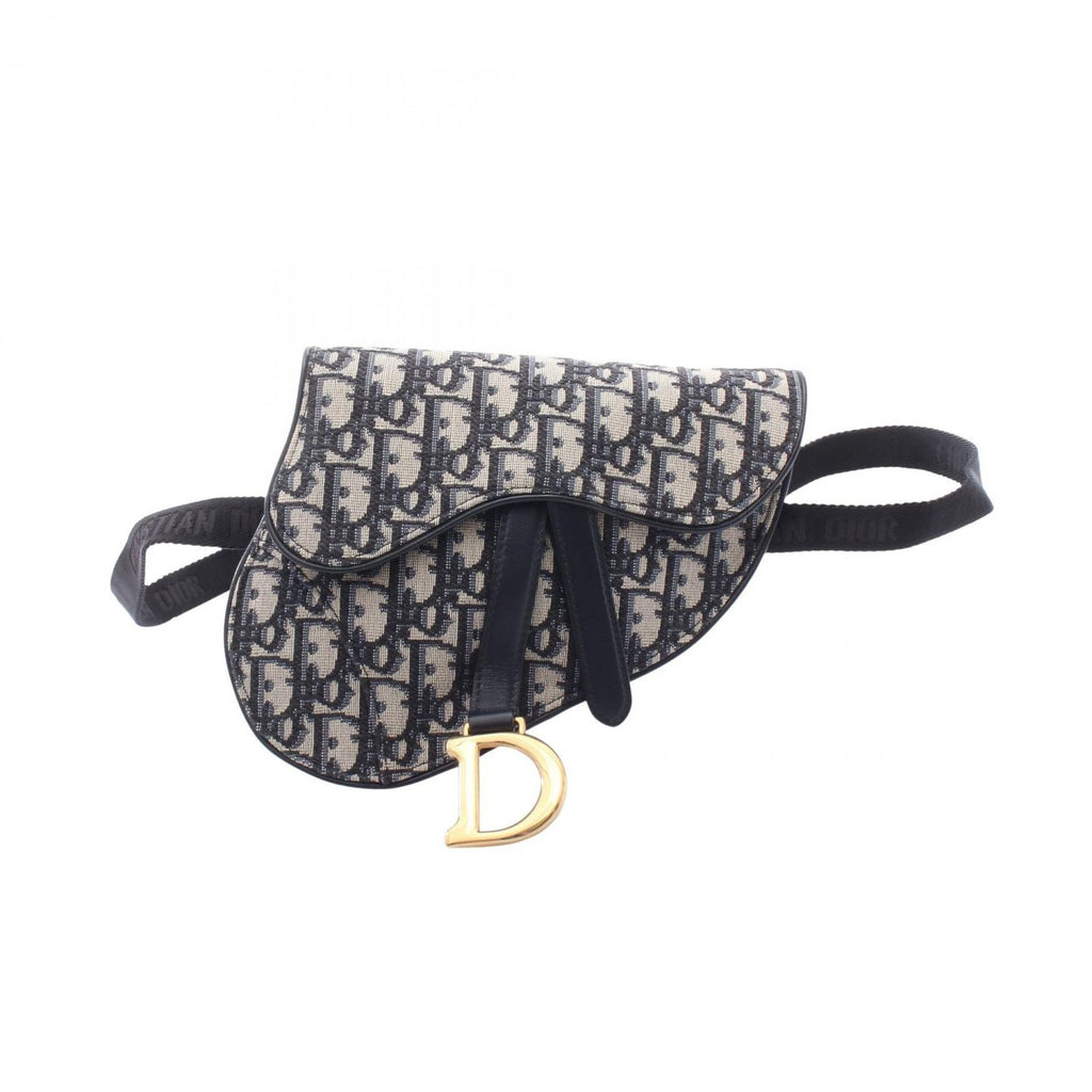 Dior Waist Bag Saddle Oblique Navy Canvas Leather