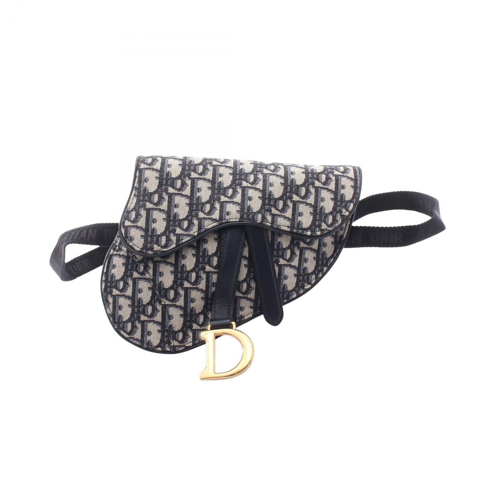 Dior Waist Bag Saddle Oblique Navy Canvas Leather