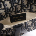 Dior Waist Bag Saddle Oblique Navy Canvas Leather — view 4