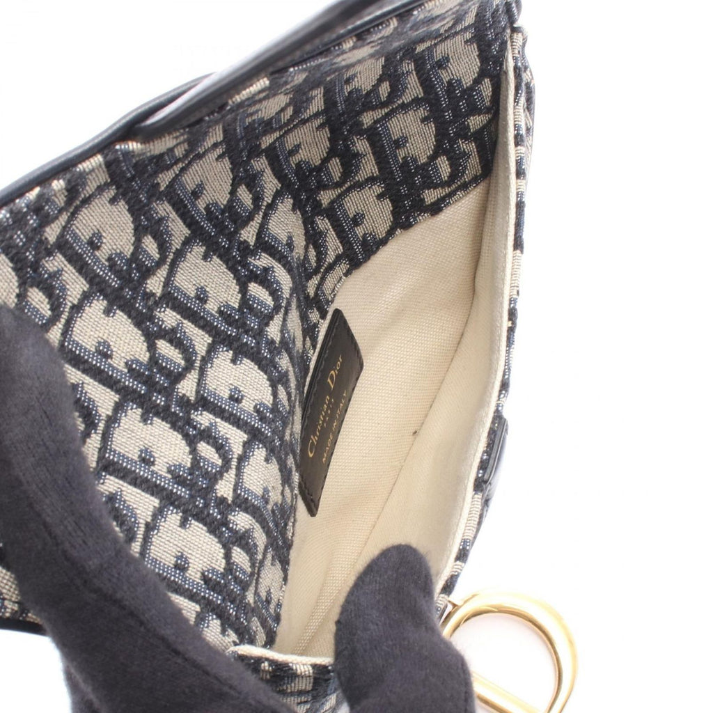 Dior Waist Bag Saddle Oblique Navy Canvas Leather — view 3