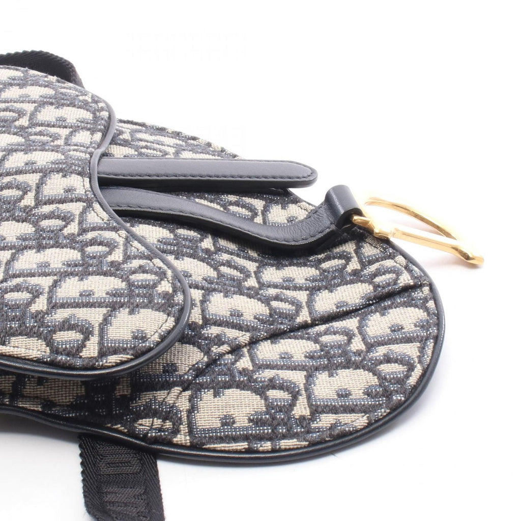 Dior Waist Bag Saddle Oblique Navy Canvas Leather — view 6