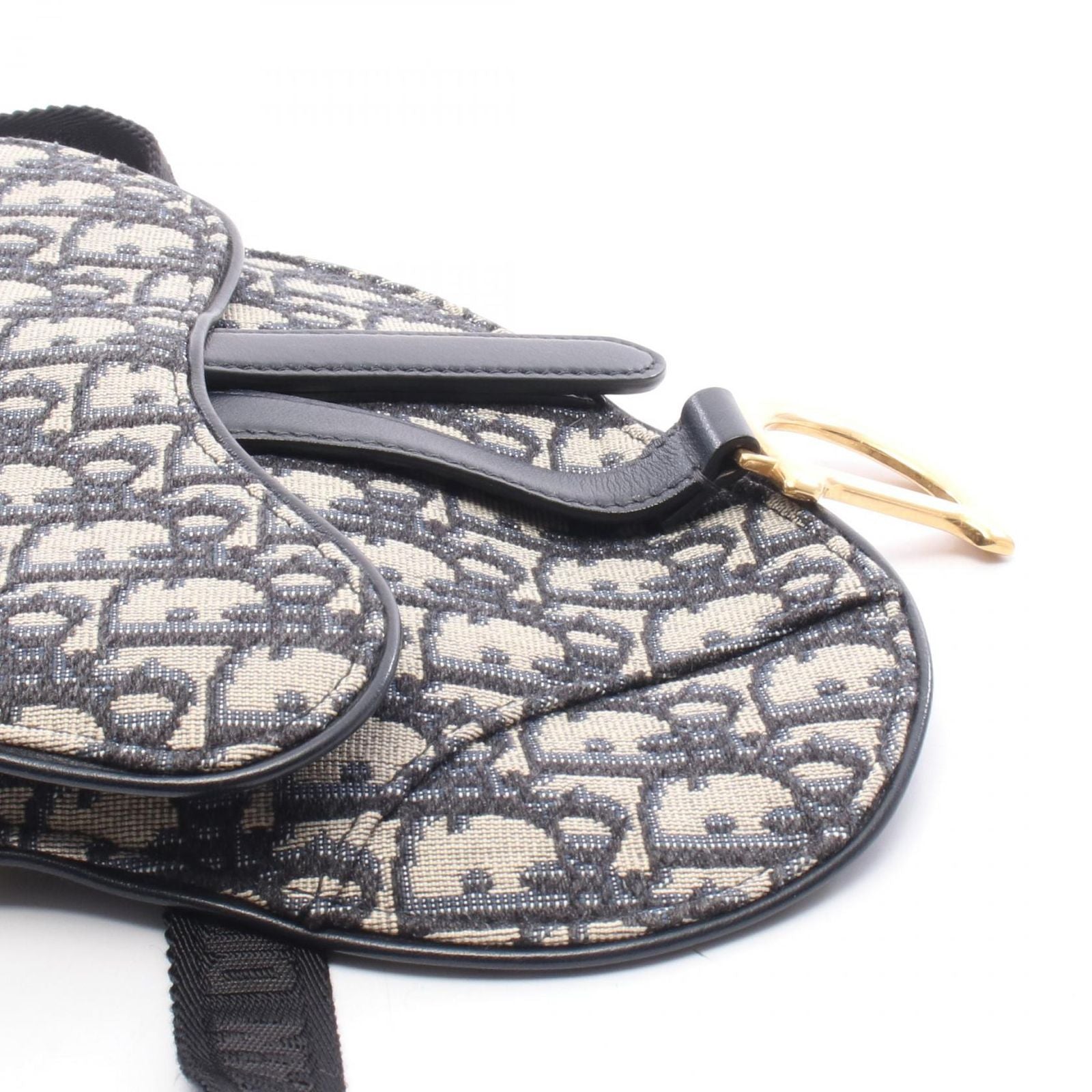 Dior Waist Bag Saddle Oblique Navy Canvas Leather — view 6