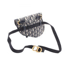 Dior Waist Bag Saddle Oblique Navy Canvas Leather — view 2