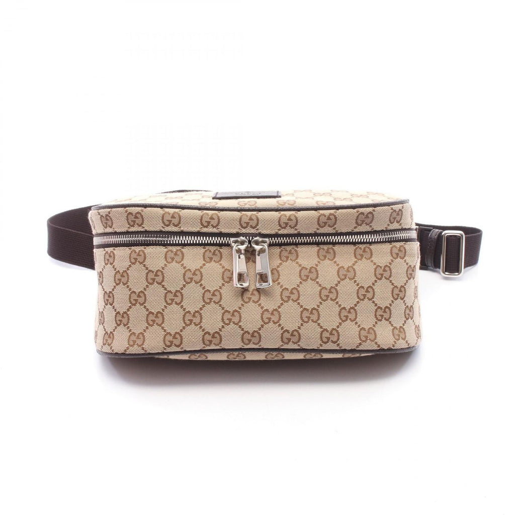 Gucci Waist Bag GG Canvas Beige Dark Brown