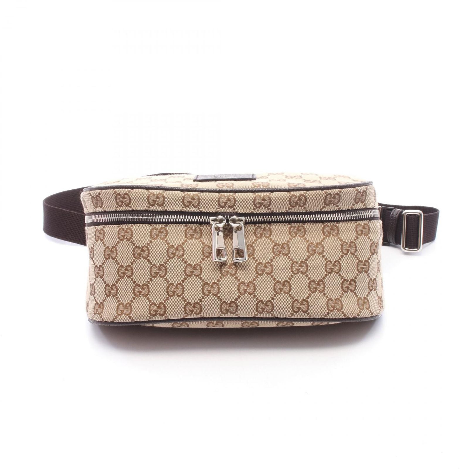 Gucci Waist Bag GG Canvas Beige Dark Brown