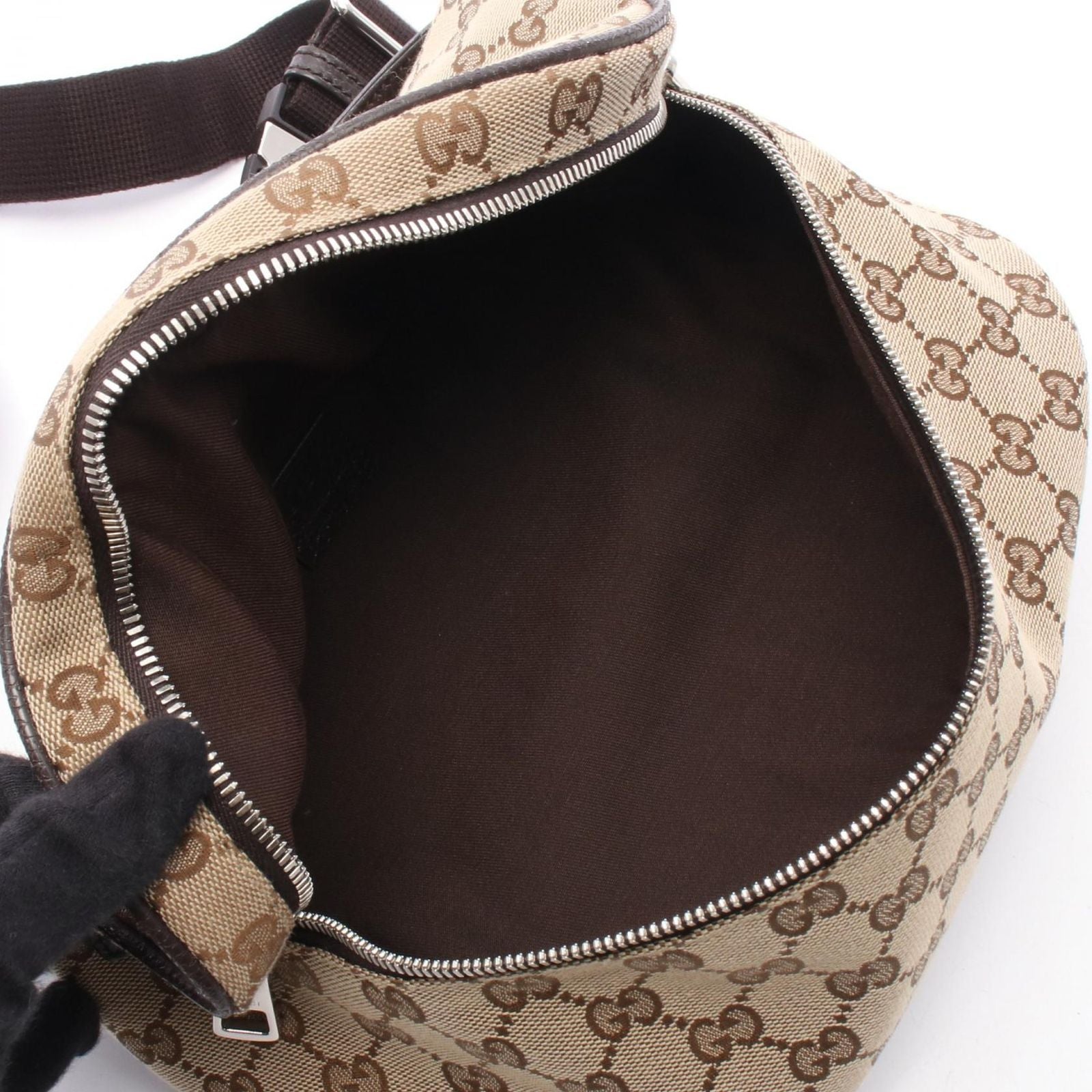 Gucci Waist Bag GG Canvas Beige Dark Brown — view 3