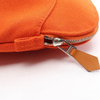 Hermes Pouch Bolide Mini 02 Orange White Canvas Leather Black — view 6