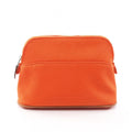 Hermes Pouch Bolide Mini 02 Orange White Canvas Leather Black