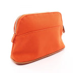 Hermes Pouch Bolide Mini 02 Orange White Canvas Leather Black — view 2