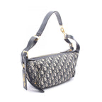 Dior Shoulder Bag D-journey Small Oblique Navy Ivory Canvas Leather — view 2