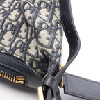 Dior Shoulder Bag D-journey Small Oblique Navy Ivory Canvas Leather — view 5