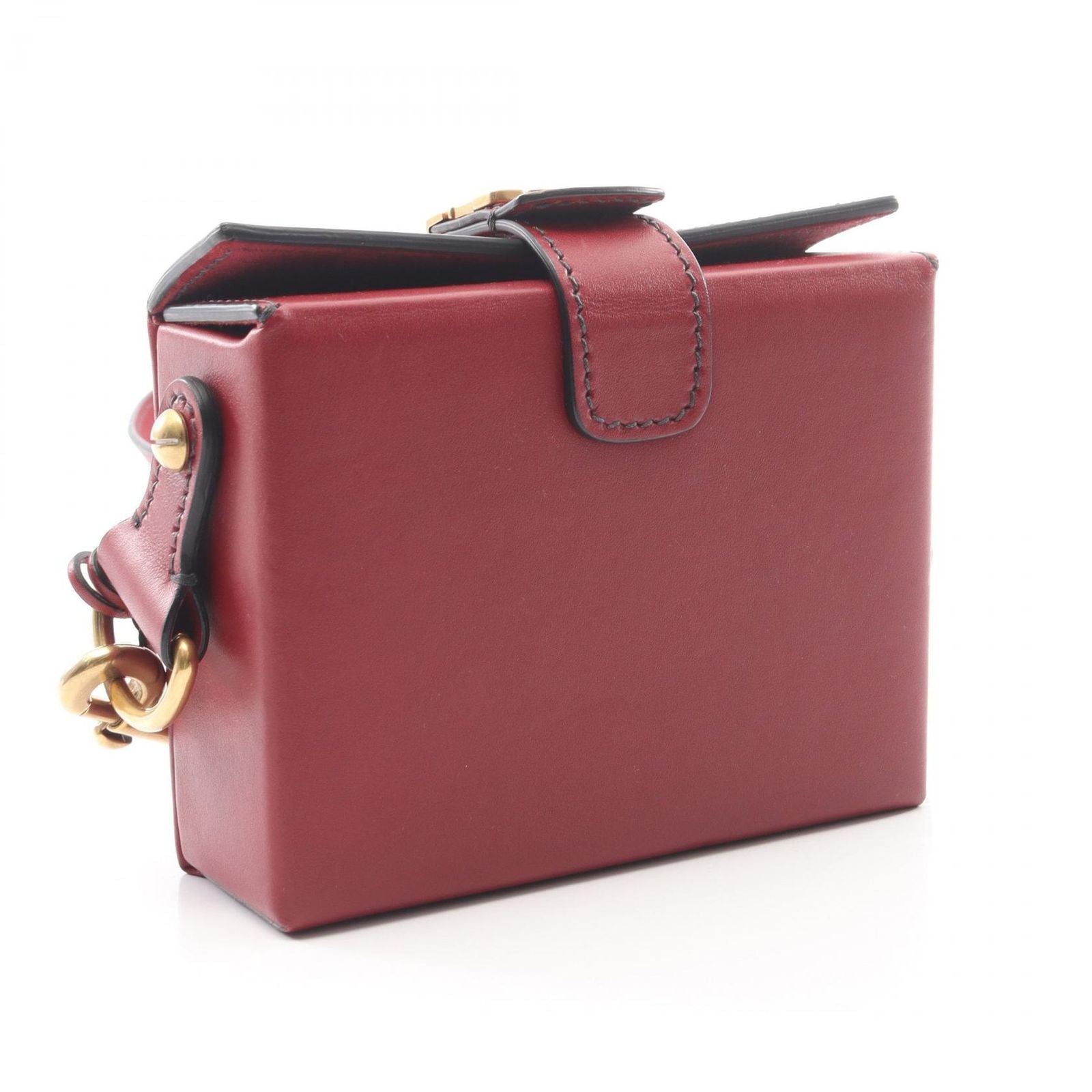 Dior Shoulder Bag Addict Small Box Red Leather — view 2
