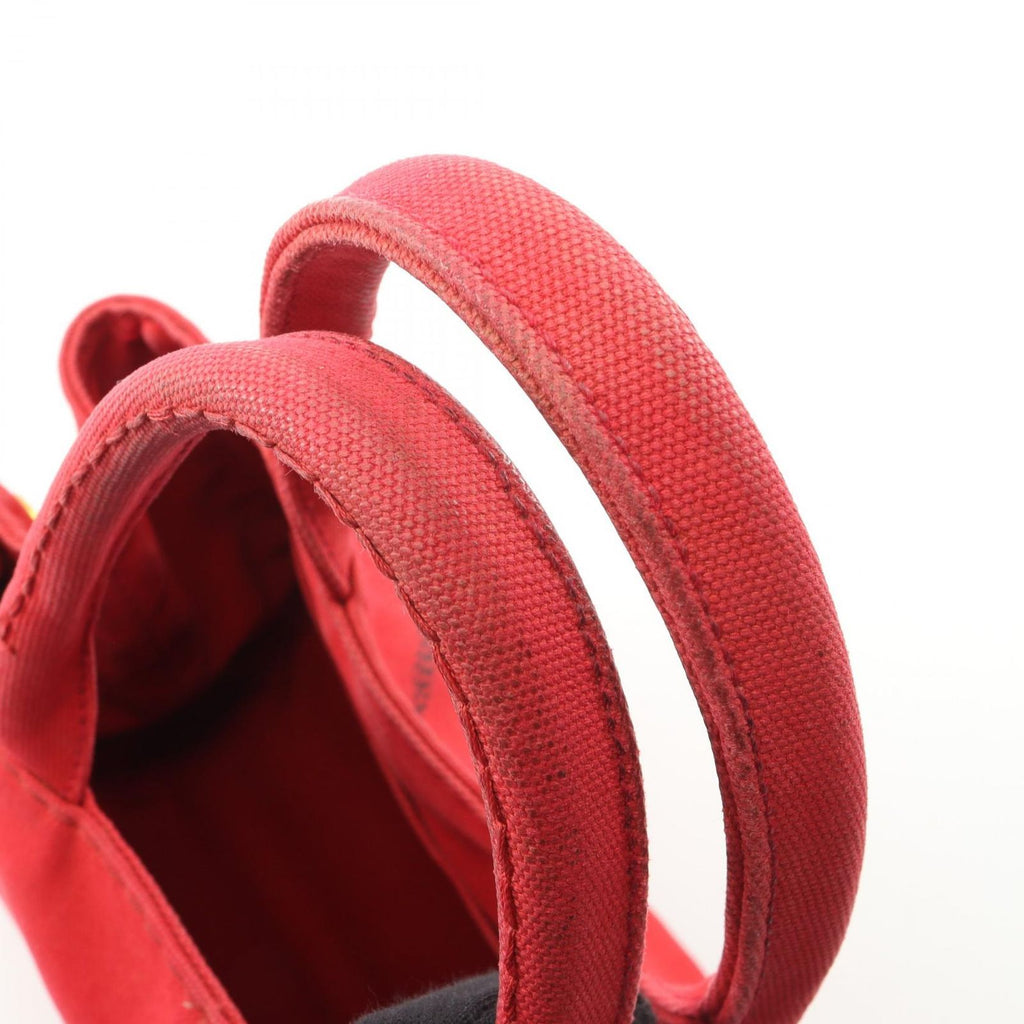 Prada Tote Canapa 2-Way Red Black Canvas Mini — view 8