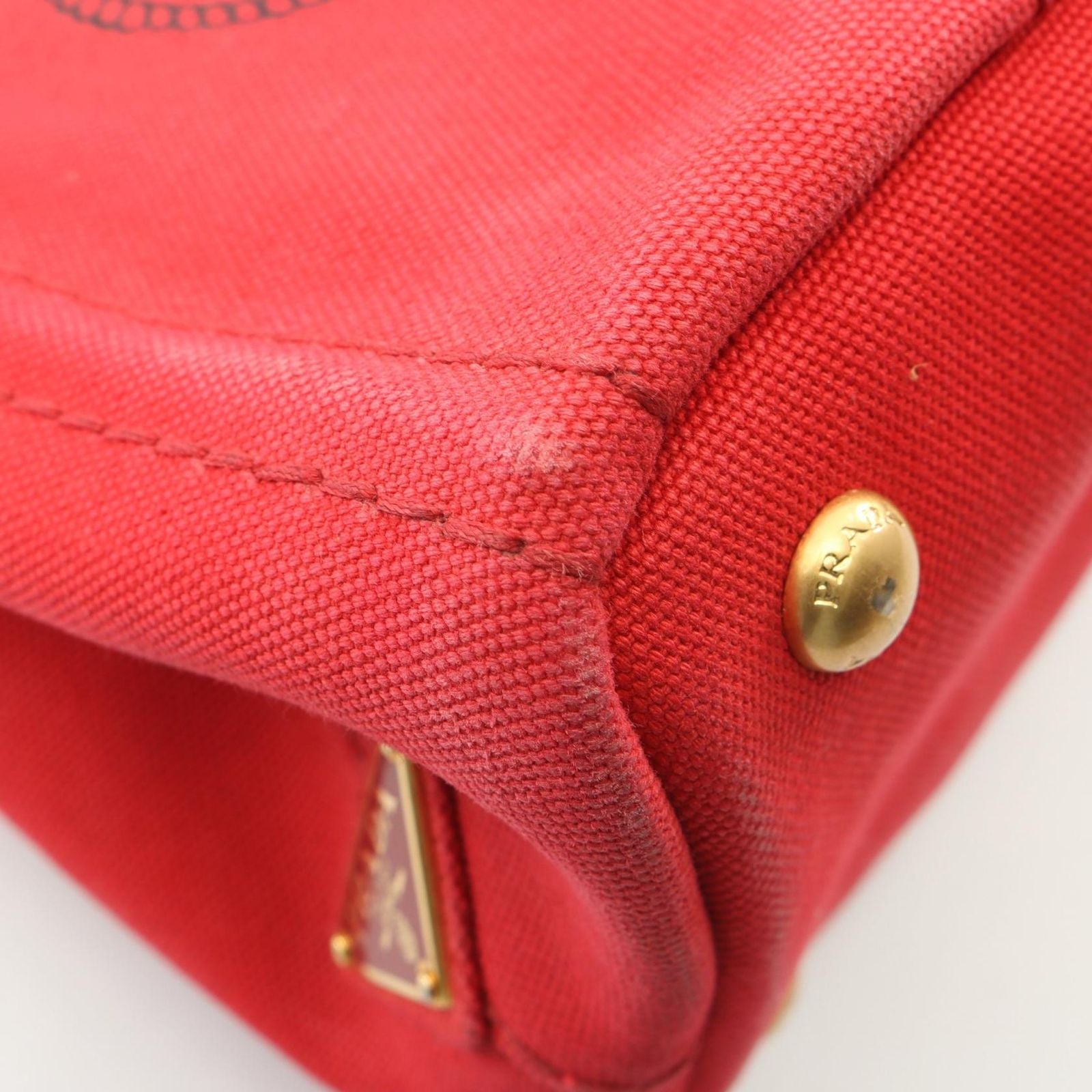 Prada Tote Canapa 2-Way Red Black Canvas Mini — view 7