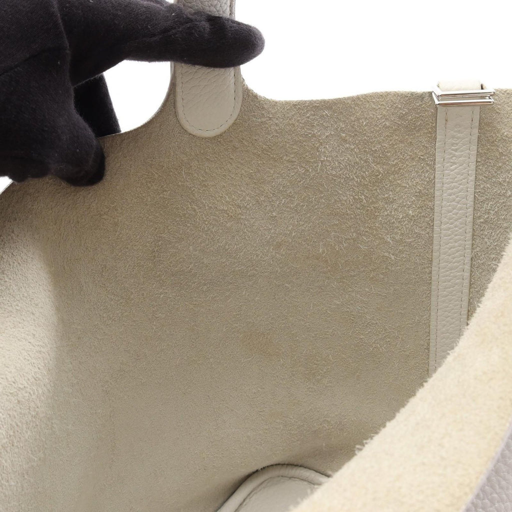 Hermes Handbag Picotin Lock MM White Leather — view 7