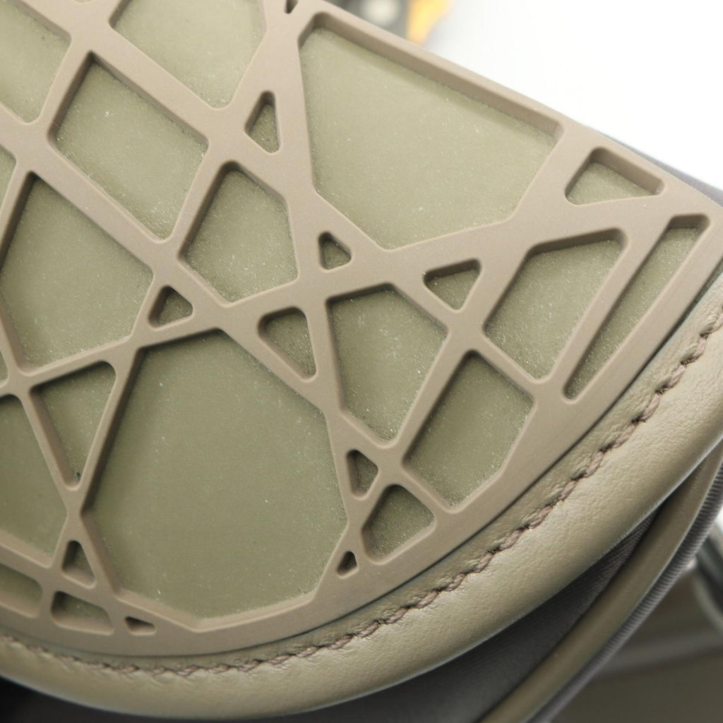 Dior Waist Bag Saddle Mesh Gray Nylon Leather — view 6