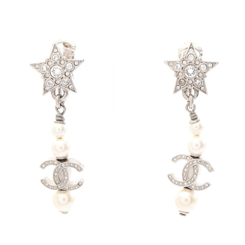 Chanel Earrings CC Logo Star Swing Stainless Steel