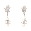 Chanel Earrings CC Logo Star Swing Stainless Steel