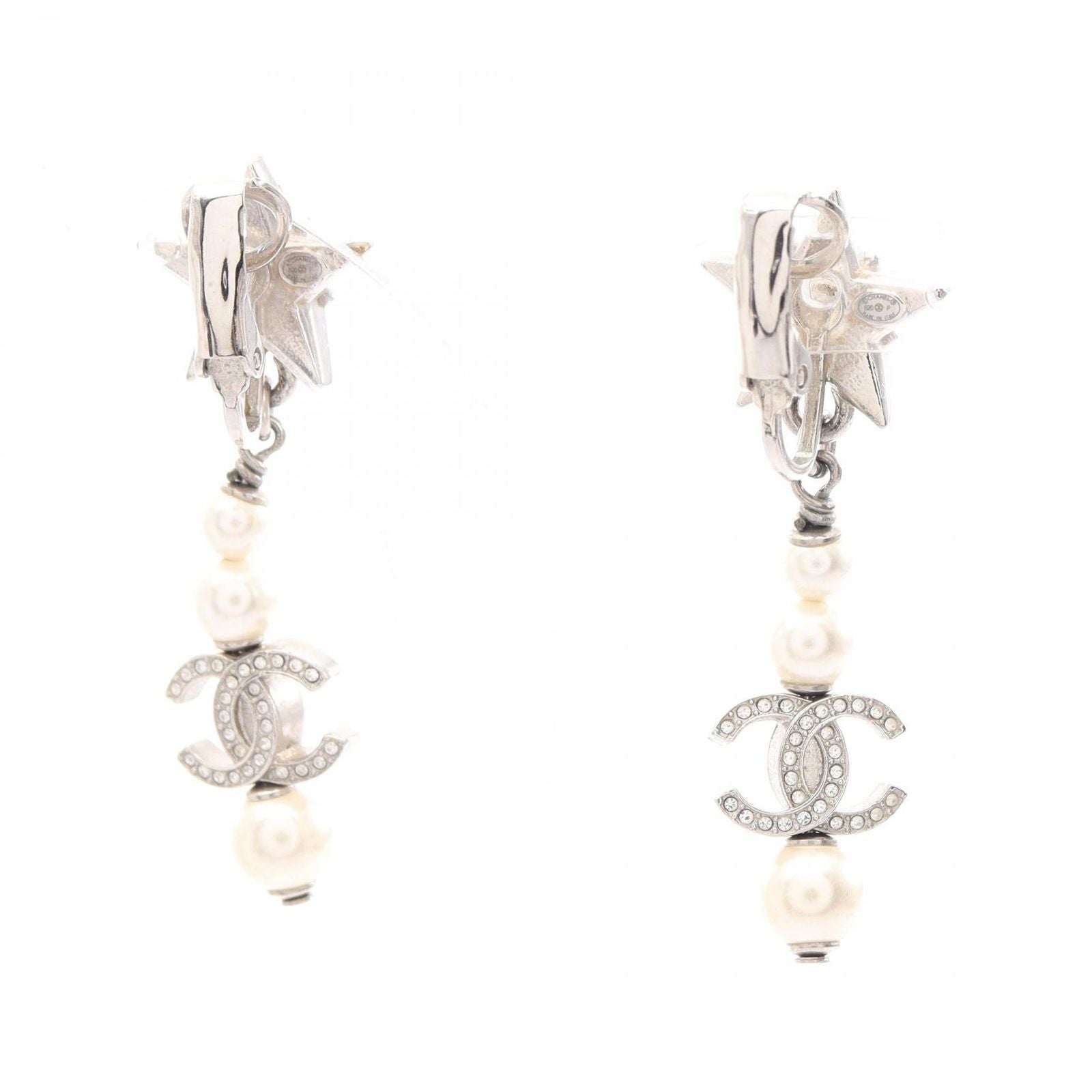 Chanel Earrings CC Logo Star Swing Stainless Steel — view 2