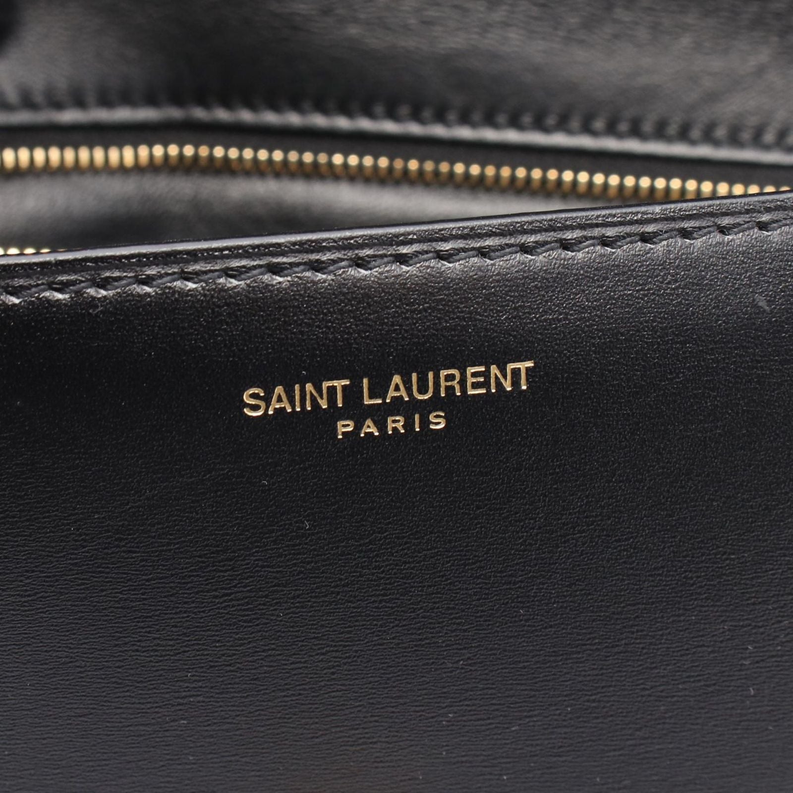 Saint Laurent Paris Shoulder Bag Carre Satchel Black Leather — view 4