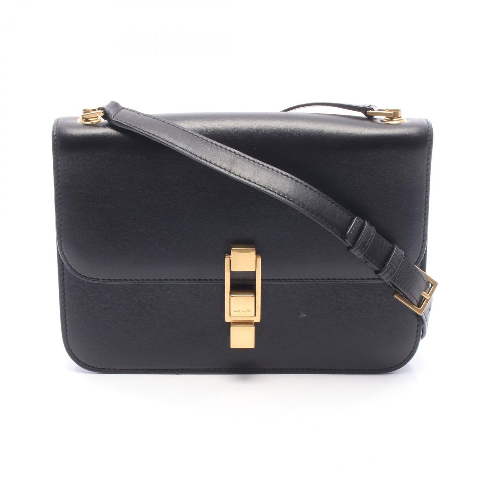 Saint Laurent Paris Shoulder Bag Carre Satchel Black Leather