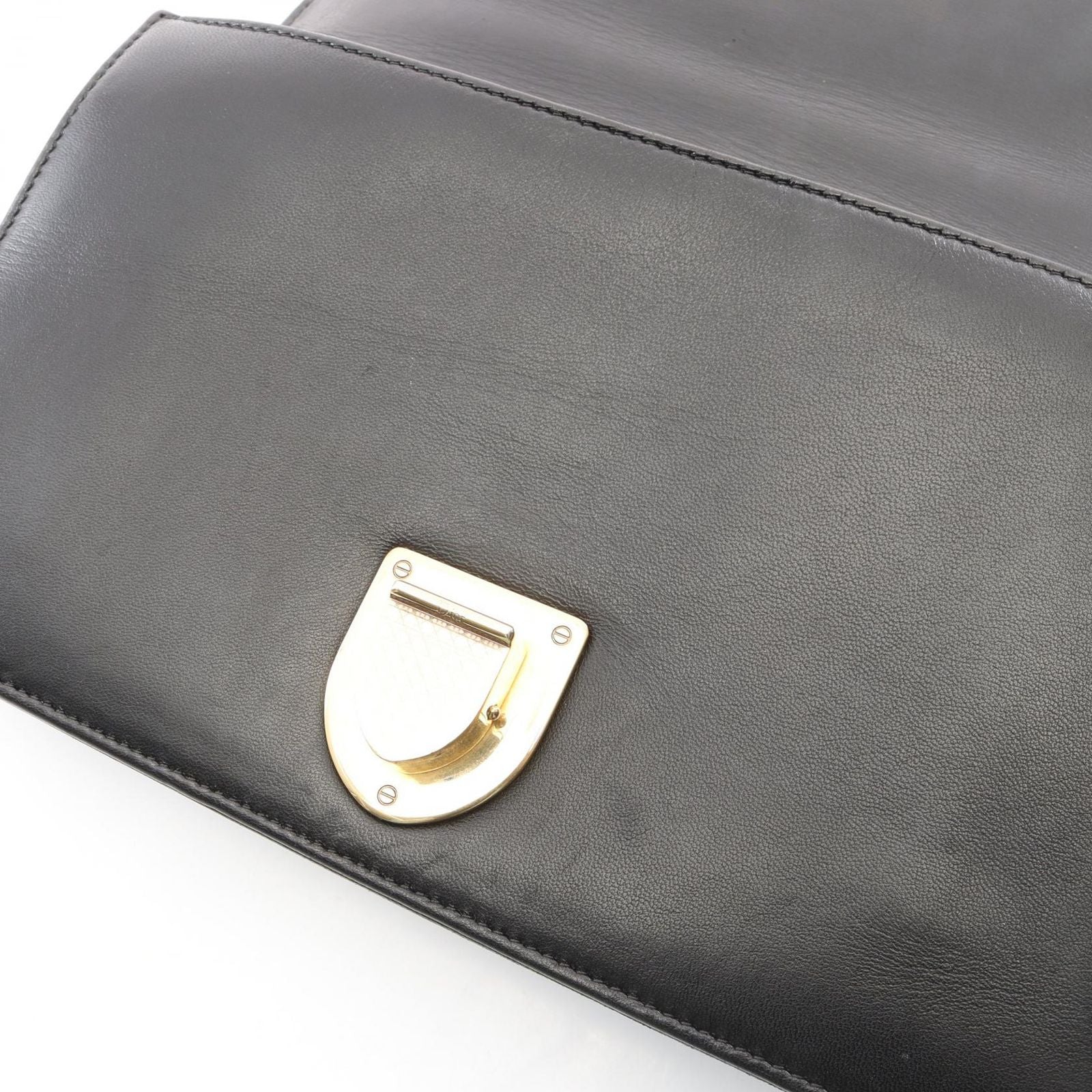 Dior Shoulder Bag Ama Black Leather Diorama Studs Chain — view 7