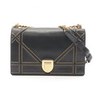 Dior Shoulder Bag Ama Black Leather Diorama Studs Chain