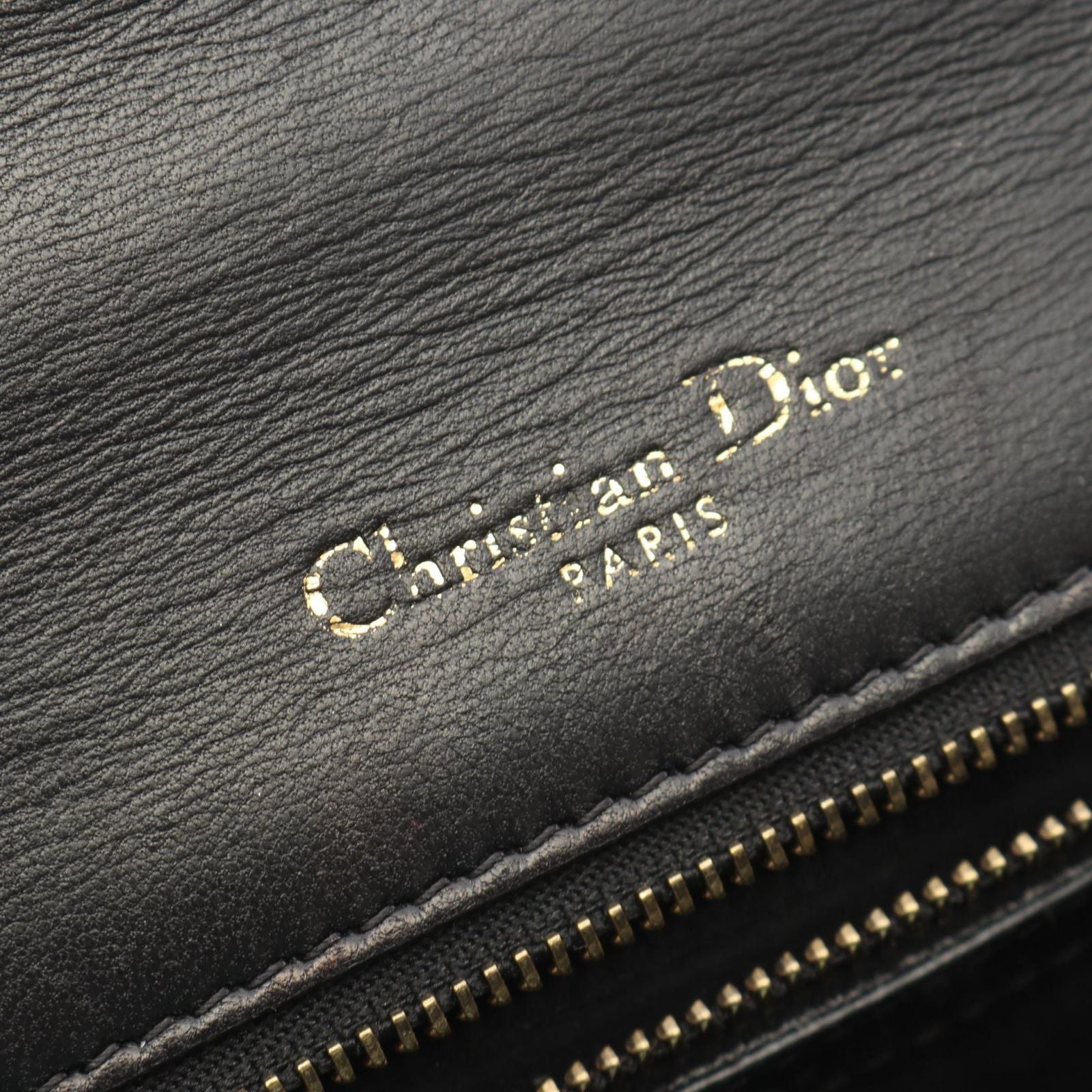 Dior Shoulder Bag Ama Black Leather Diorama Studs Chain — view 4