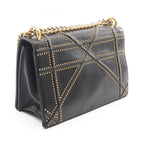 Dior Shoulder Bag Ama Black Leather Diorama Studs Chain — view 2