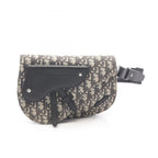 Dior Waist Bag Saddle Oblique Navy Black Canvas Leather