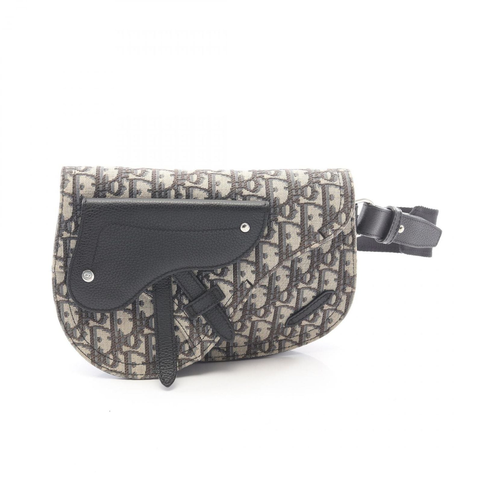 Dior Waist Bag Saddle Oblique Navy Black Canvas Leather