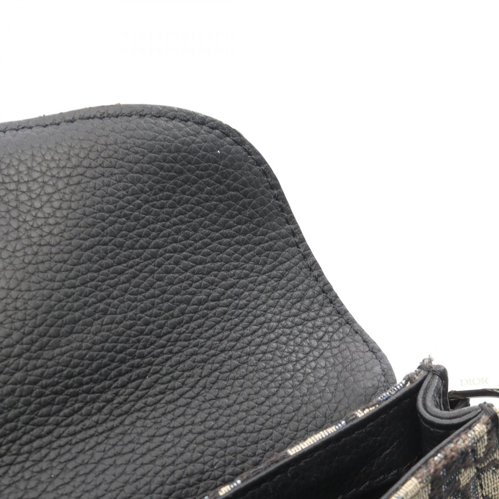 Dior Waist Bag Saddle Oblique Navy Black Canvas Leather — view 6