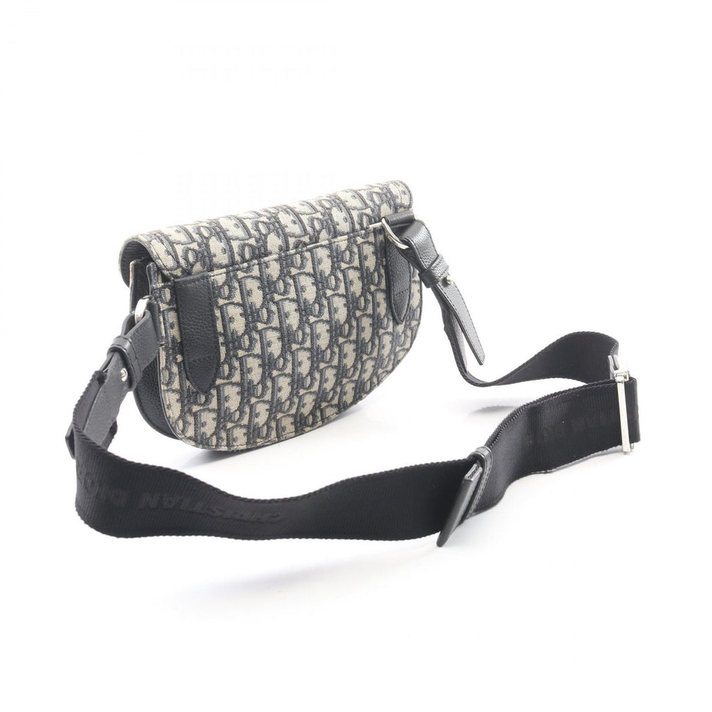 Dior Waist Bag Saddle Oblique Navy Black Canvas Leather — view 2