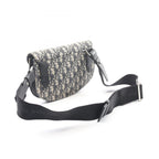 Dior Waist Bag Saddle Oblique Navy Black Canvas Leather — view 2