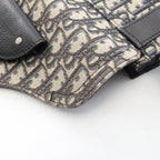 Dior Waist Bag Saddle Oblique Navy Black Canvas Leather — view 9