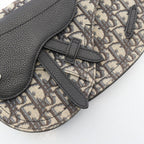 Dior Waist Bag Saddle Oblique Navy Black Canvas Leather — view 7