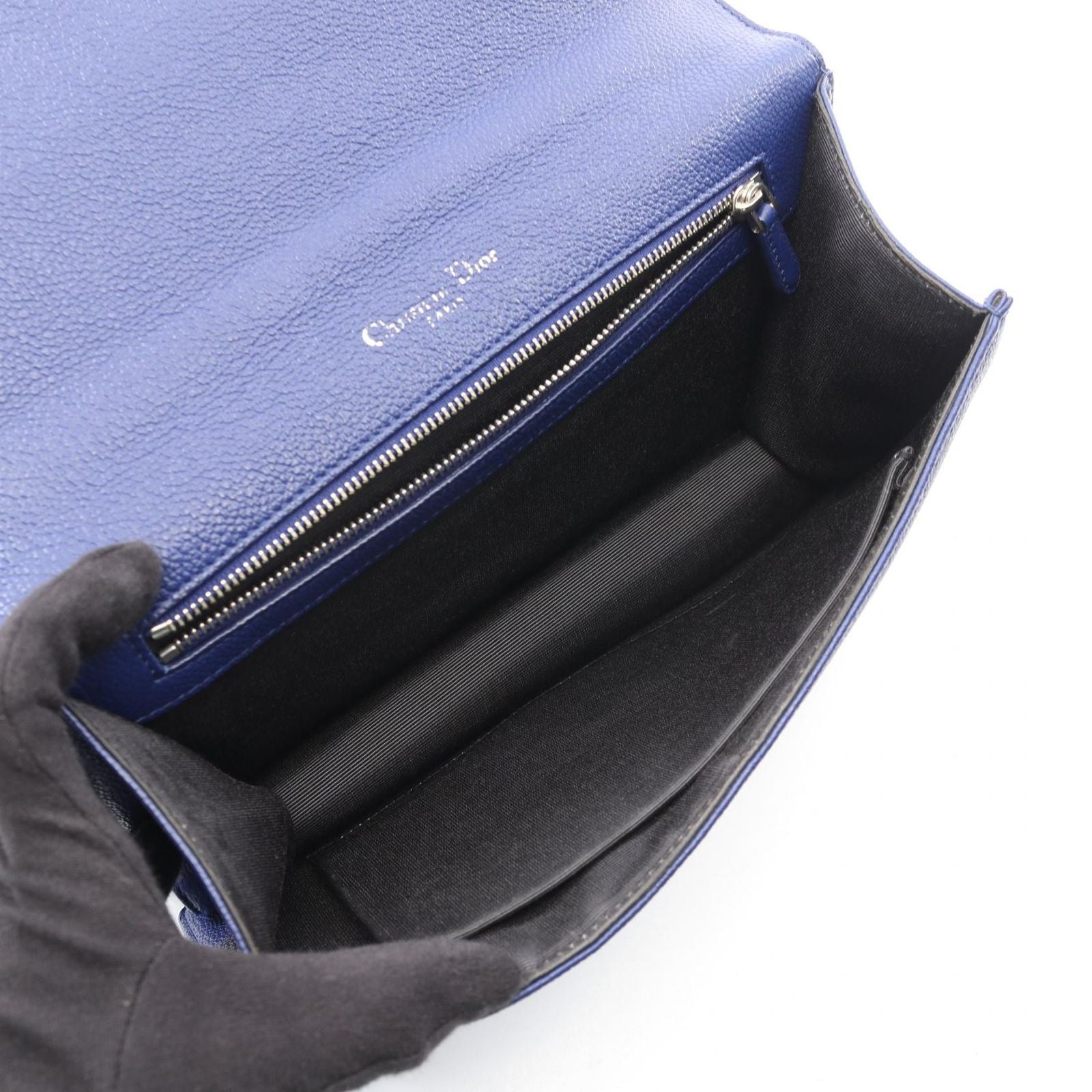 Dior Shoulder Bag Ama Blue Leather Diorama Chain — view 3