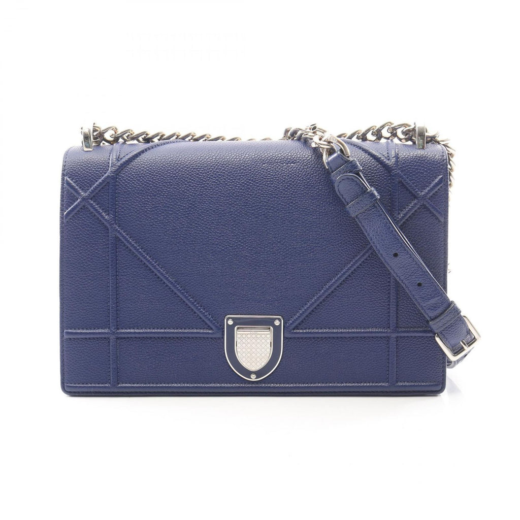 Dior Shoulder Bag Ama Blue Leather Diorama Chain