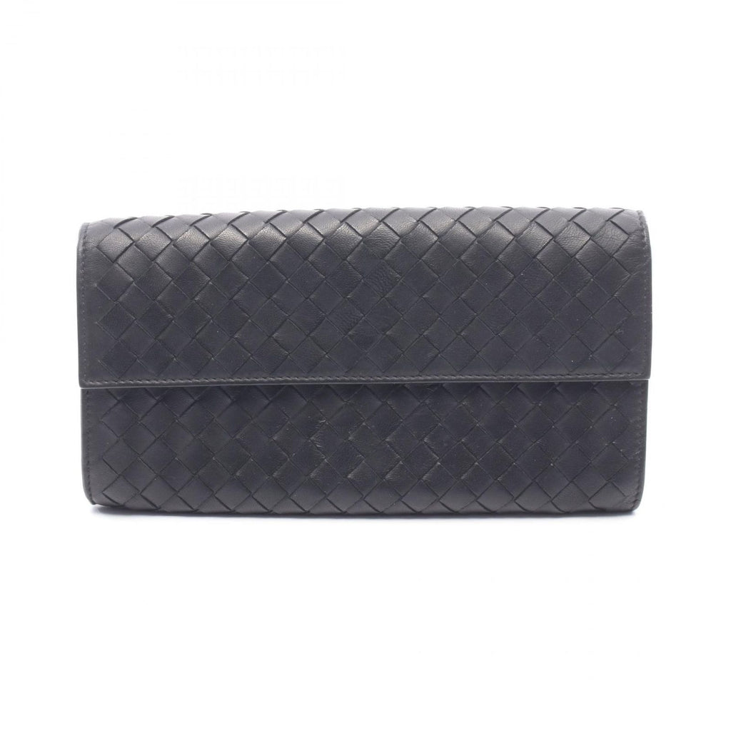 Bottega Veneta Bifold Wallet Intrecciato Black Leather