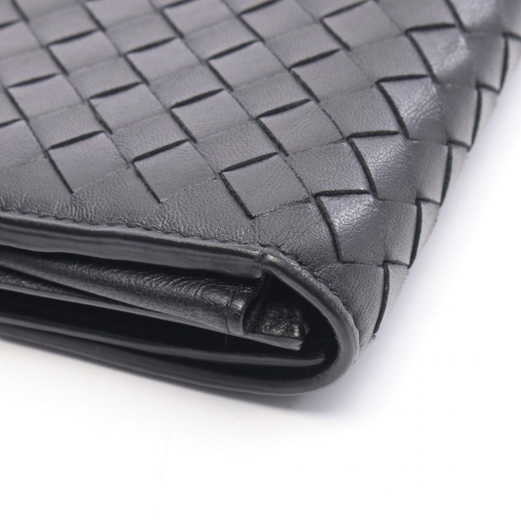 Bottega Veneta Bifold Wallet Intrecciato Black Leather — view 7